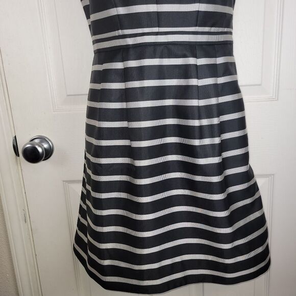 J. CREW Nwt striped metallic jaquard dress size 2 - Picture 5 of 10
